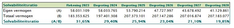 Solvabiliteitsratio 2025 tabel